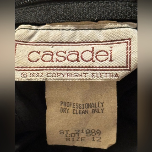 Vintage 1982 Casadei Black Beaded Dress Draped Ruched Beaded Evening Dynasty 12 - Picture 6 of 7